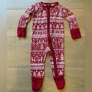 Little Sleepies Zippie holiday print 0-3M